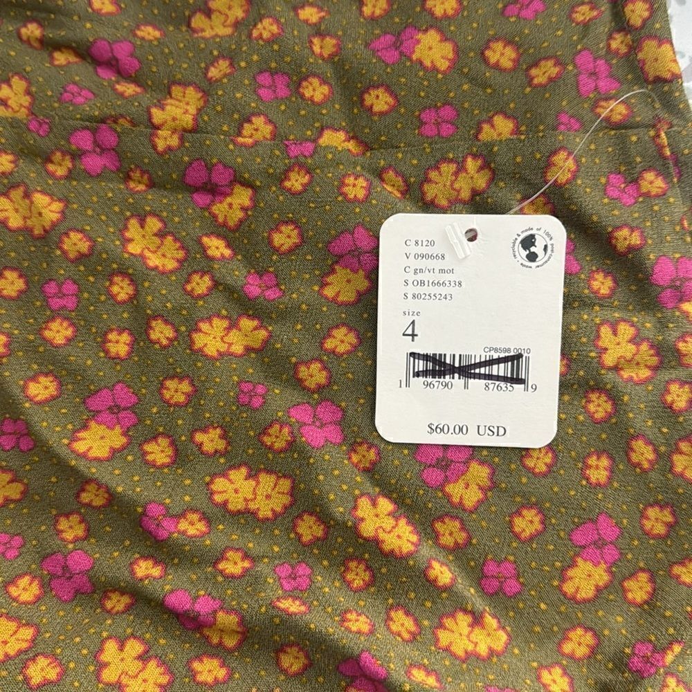 Free People IRL Midi Skirt Size 4 Green - Picture 7 of 7